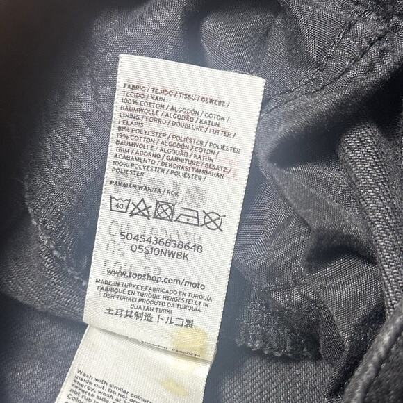 Topshop Moto Black Denim Animal Print Stripe Skirt - Picture 5 of 6